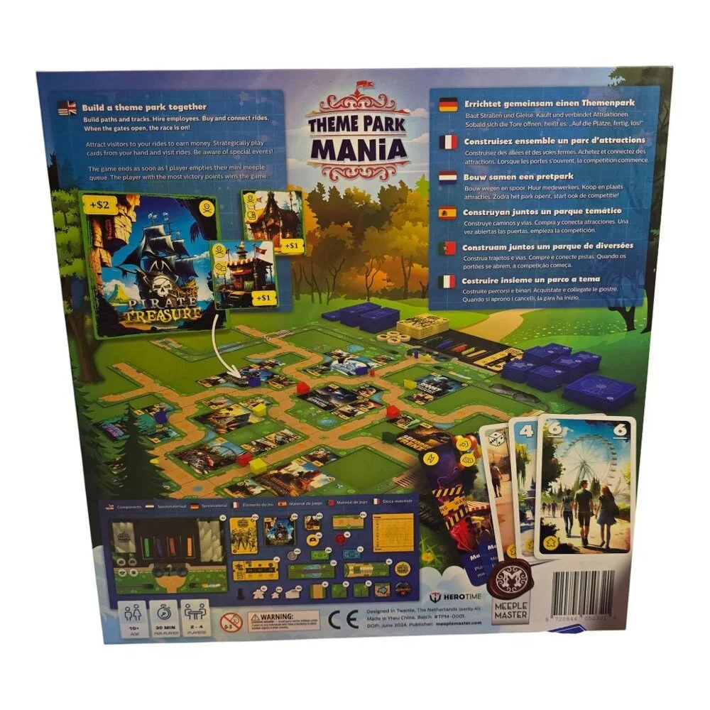 Theme Park Mania Board Game Limited First Edition Strategy Game With Accessories